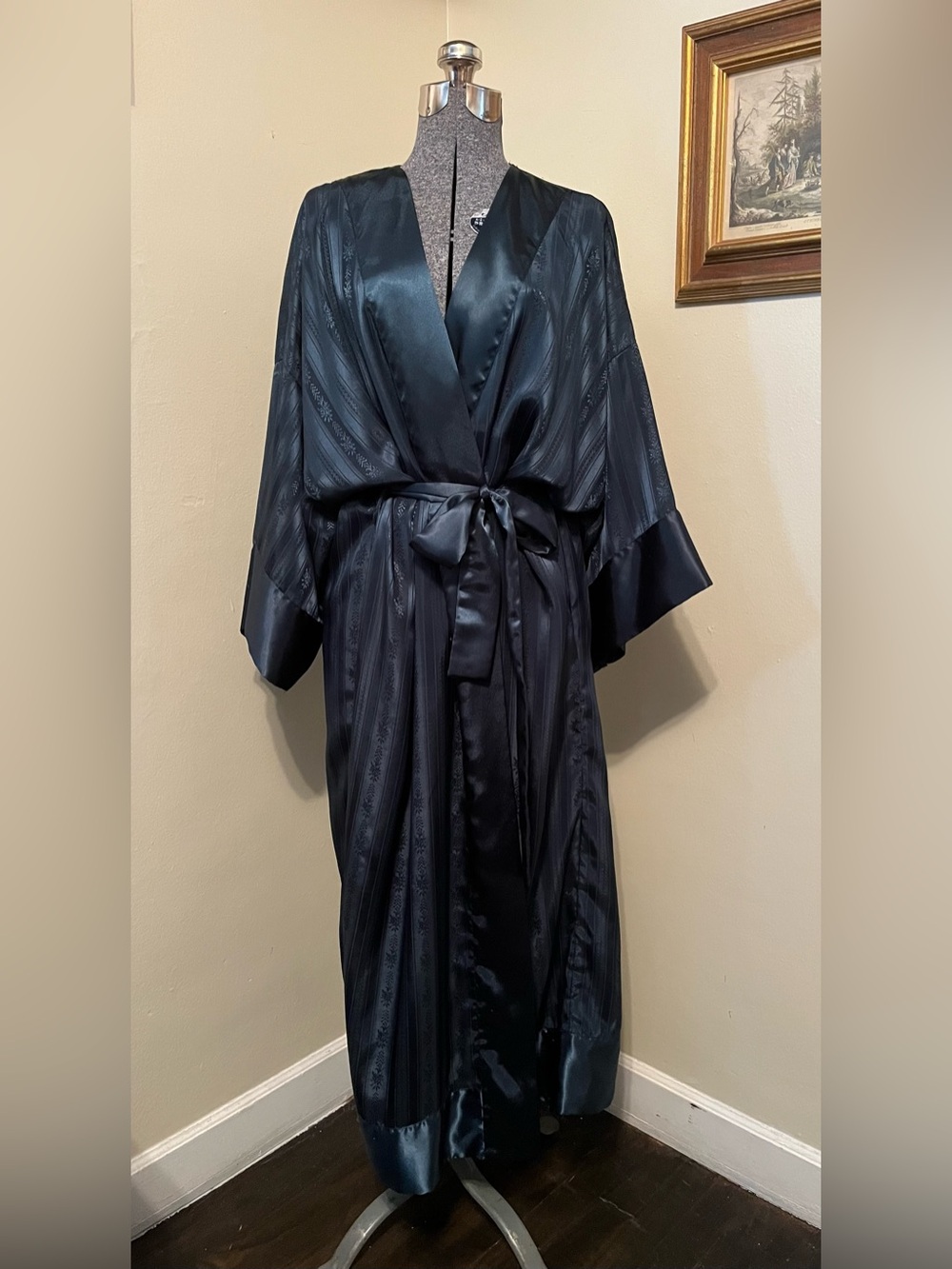 Vtg Victorias Secret Gold Label Teal Green Robe, Medium